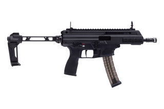 Semi-automatic 9mm pistol with pistol brace.